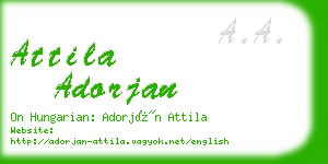 attila adorjan business card